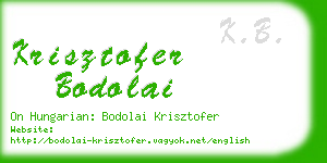 krisztofer bodolai business card